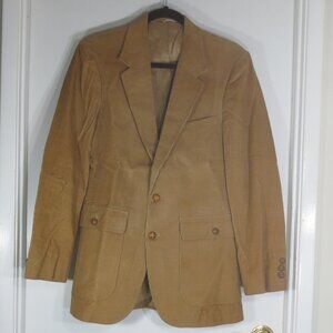 70s JC Penny's Jacket Tan Vintage Cotton Classic Corduroy Lined Blazer Size 40R